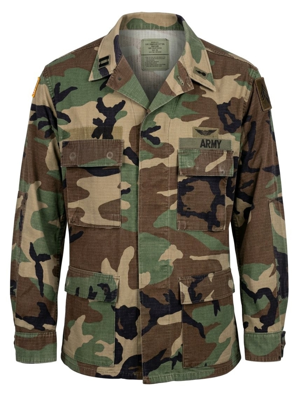 US Army 7th Infantry Division Woodland Camo BDU Jacket Large Regular Hunting
